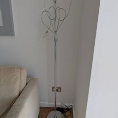 Chrome Floor Lamp with Elegant Floral Design