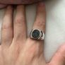 Men's stone signet stainless steel ring Image 3