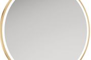 Large 800mm heated Led Mirror 80cm Brushed Brass