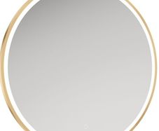 Large 800mm heated Led Mirror 80cm Brushed Brass