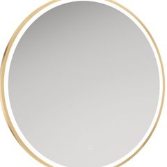 Large 800mm heated Led Mirror 80cm Brushed Brass