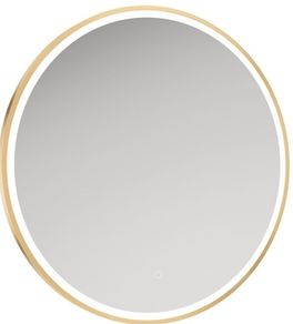 Large 800mm heated Led Mirror 80cm Brushed Brass