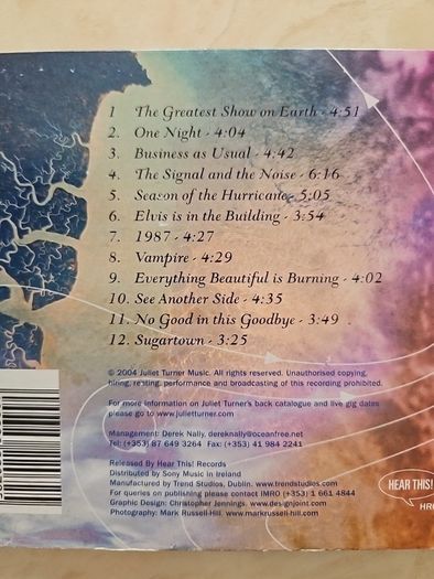 Juliet Turner CD (Signed) - Season Of The Hurricane