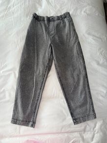 Japanese Wide Leg Jeans in Grey Wash - women's size medium