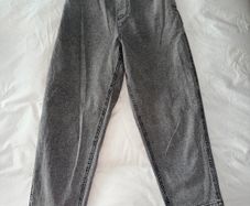 Japanese Stretch Tapered Trousers in Grey - women's size medium