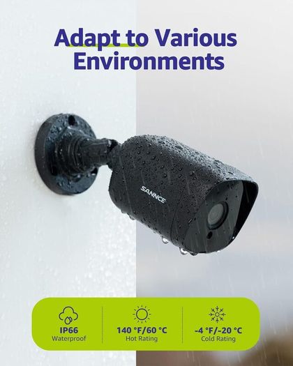4pcs 1080P Weatherproof Home Surveillance Camera, Movement
