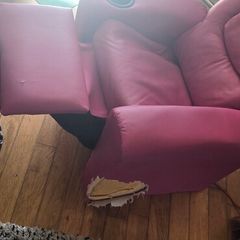 Kids reclinable armchair pink. Used