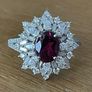 Garnet & Moissanite Silver Ring Image 10