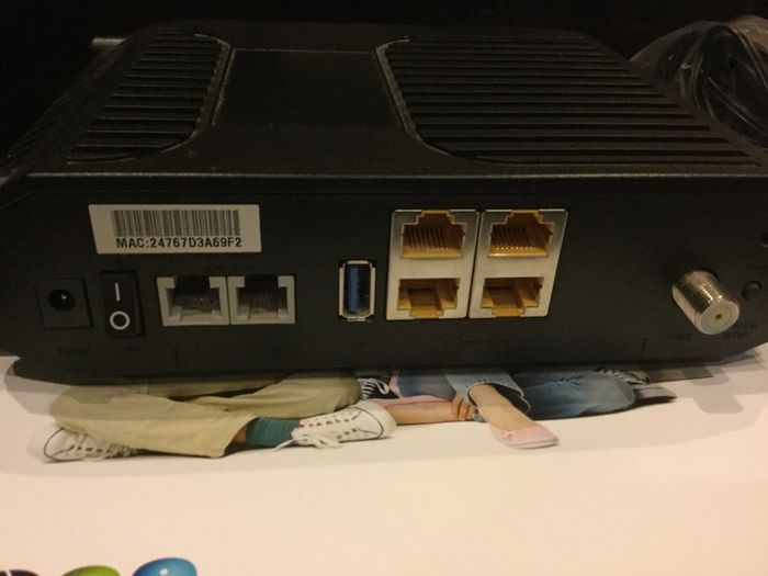 Wireless router with power supply and instructions