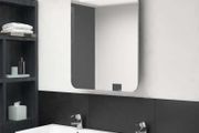 LED Bathroom Mirror Cabinet Concrete Grey 60x11x80 cm