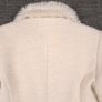 Principle Cream Off-White Wool Blend Faux Fur Lapel Collar Short Jacket 8UK/36EU Image 7