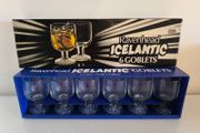 Vintage Ravenhead Icelantic Set of 6 Mixer Drink Goblets Boxed Made in England