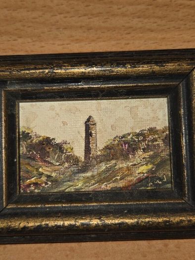 Carol Ann Waldron - Miniature Oil Painting - Round Tower Glendalough