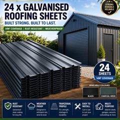 24 x Metal Roofing Sheets for Shed 7m2 Corrugated Roof Panels