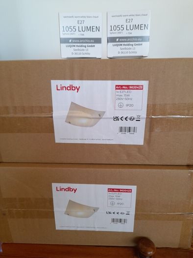 Pair of glass LED ceiling lights