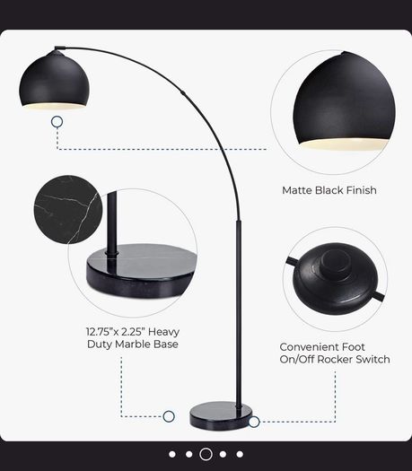 Designer arc floor lamp