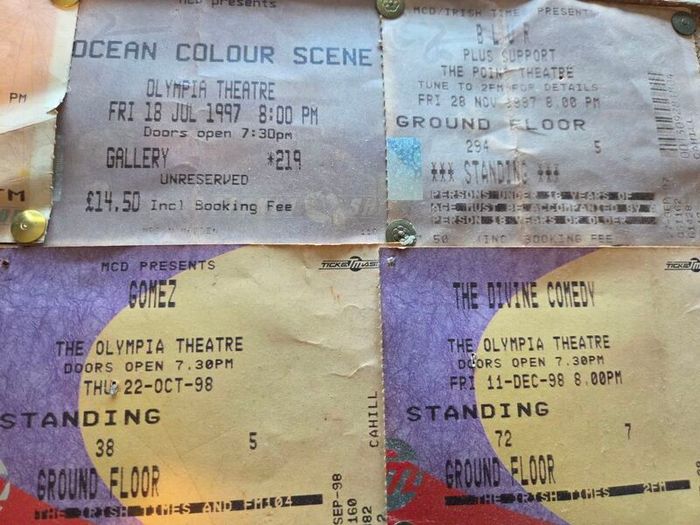 Blur, Oasis, Radiohead, Pulp, OCS 90's concert ticket collection