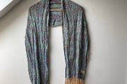 Mucros Weavers Ireland Fringe Scarf Multicolor Boho Knit
