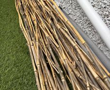 Bundle of natural bamboo garden canes