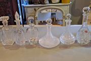 7 X Cut Crystal Decanters