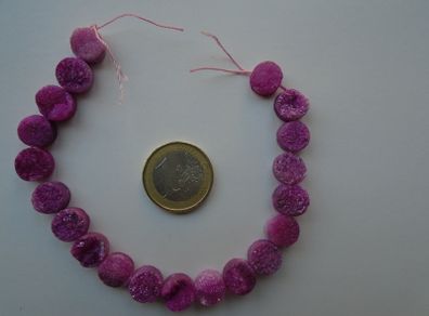 Pink Druzy agate beads,Gemstone beads,jewellery making supplies
