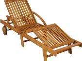 Acacia Wood   Garden Wooden Sun Lounger Chair