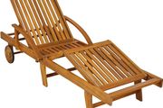 Acacia Wood   Garden Wooden Sun Lounger Chair
