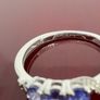 Silver Tanzanite Trilogy Ring in Platinum Overlay Sterling Silver. Image 9