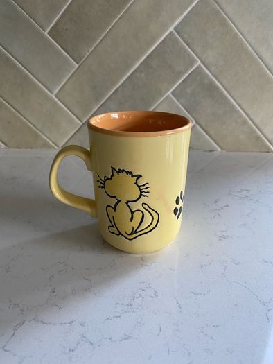Vintage Staffordshire Tableware Yellow Cat Mug Made in England