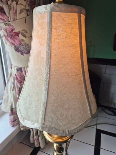 Lamp Vintage Gold metal tall slim table lamp