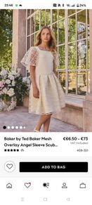 Ted Baker yellow dress mesh overlay angel sleeve