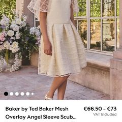 Ted Baker yellow dress mesh overlay angel sleeve