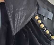 BASTYAN Black Silk and Velvet Gold Stud Dress Sz 12