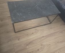 Black marble effect coffee table metal frame