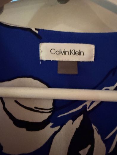 Calvin Klein Blue Floral Midi Dress Size L