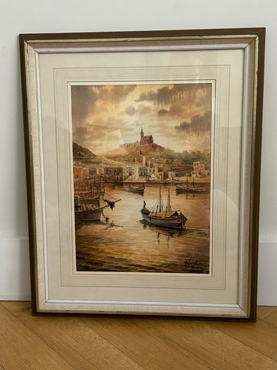 Original watercolour by Edwin Galea, Malta