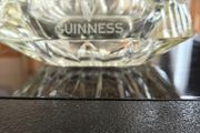 Large Pressed  Glass Heavy  Guinness Ashtray Barware