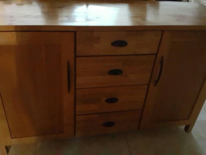 Oak Cabinet and mirror for sale