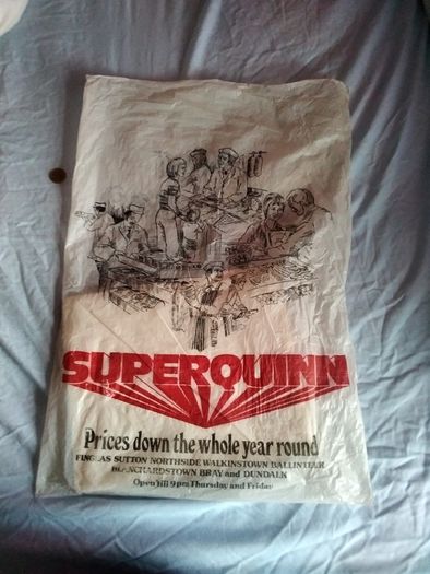 Vintage superquinn shopping bag 1970s