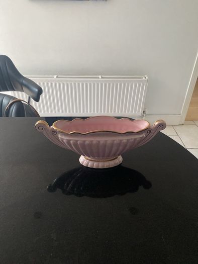 Large Sadler art Deco style  "Majestic" Pink Lustre Ware Gondola Mantle Vase