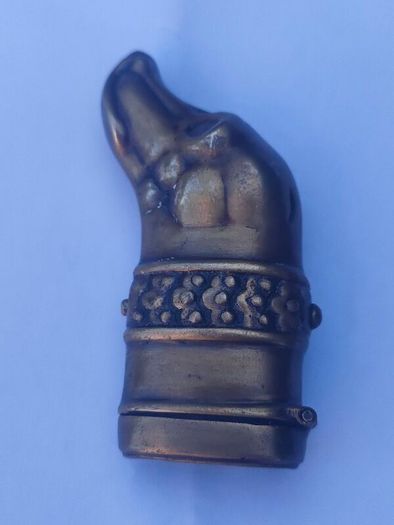 Large Brass Dog Vesta case
