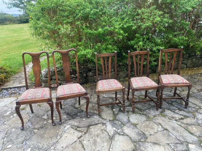 4 antique wooden chairs