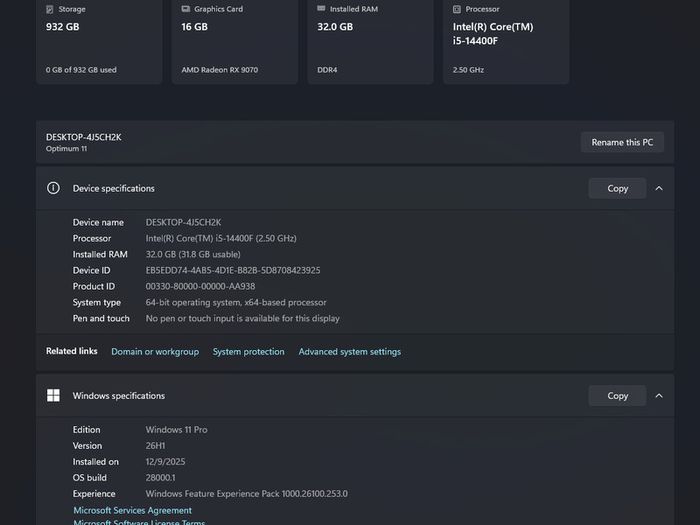 New 14 gen gaming pc with 32gb ram