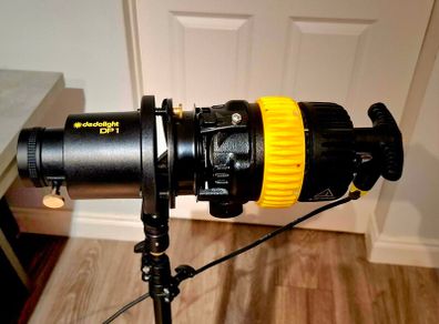 Dedolight DLED4-BI Bicolor LED Light Head.  DT4-BI Controller. Dedolight DP1.1 Projection Attachment