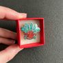 Handmade Sterling Silver Hopi Zuni Headdress Multi Stone Silver Ring- Turquoise and Coral - Vintage Image 4