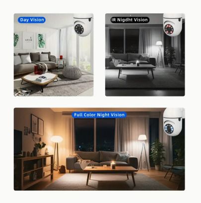 1080P HD WiFi Security Camera - Versatile Indoor-Outdoor Use, Long-Distance Night Vision with 355 dagree Intercom, Dual-Way Audio, AI Motion Detection