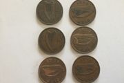Coins . - Eire Pennies X 6 .