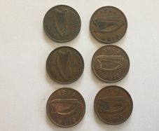 Coins . - Eire Pennies X 6 .