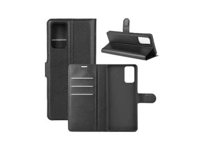 For Samsung Galaxy Note 20 / Note 20 5G Wallet Case Cover Flip Book PU Leather Holder Card Slots Black - FHT29SMK1