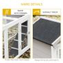 2 in 1 Rabbit Hutch Outdoor Guinea Pig Hutch Bunny Run Double Main House with Run, No-Leak Tray 259 x 64 x 92cm, Grey Image 6